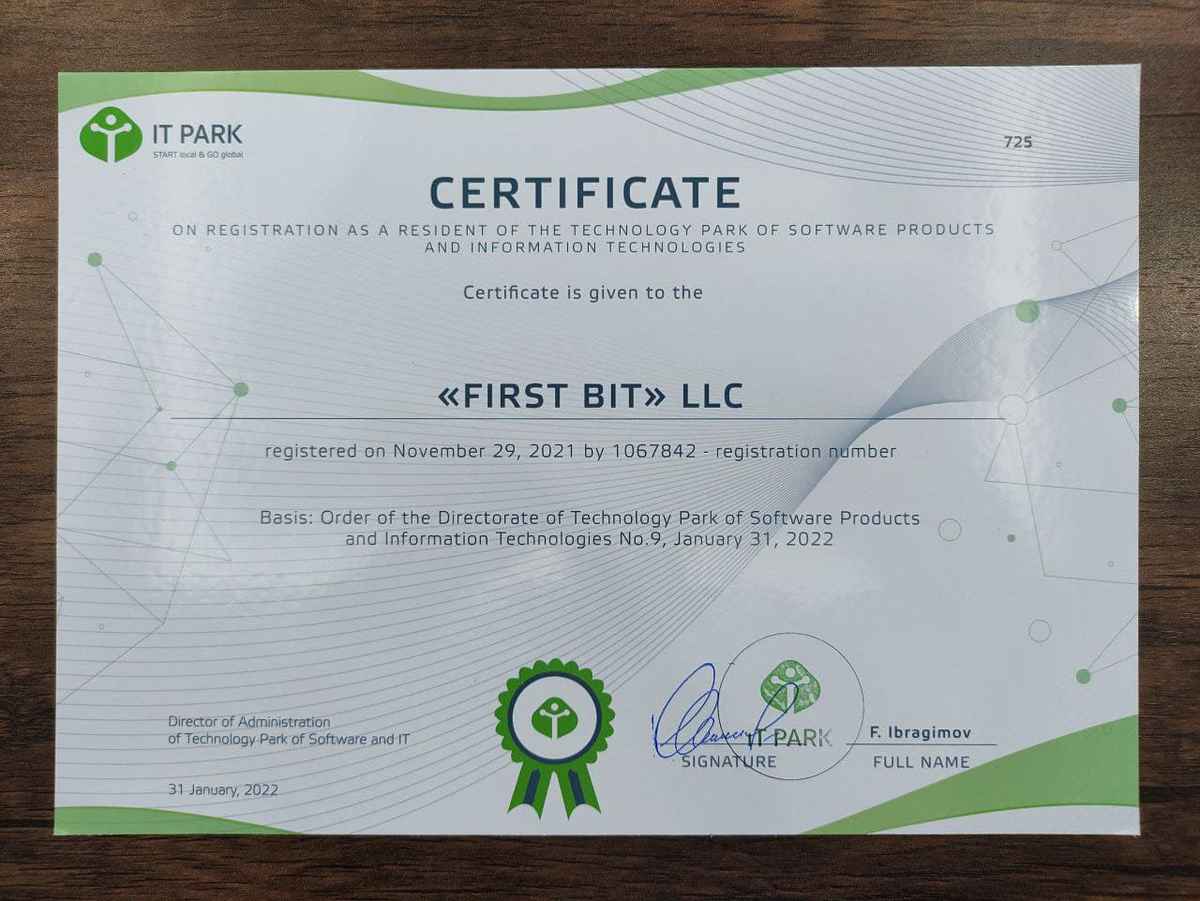 Первый Бит стал резидентом IT-Park